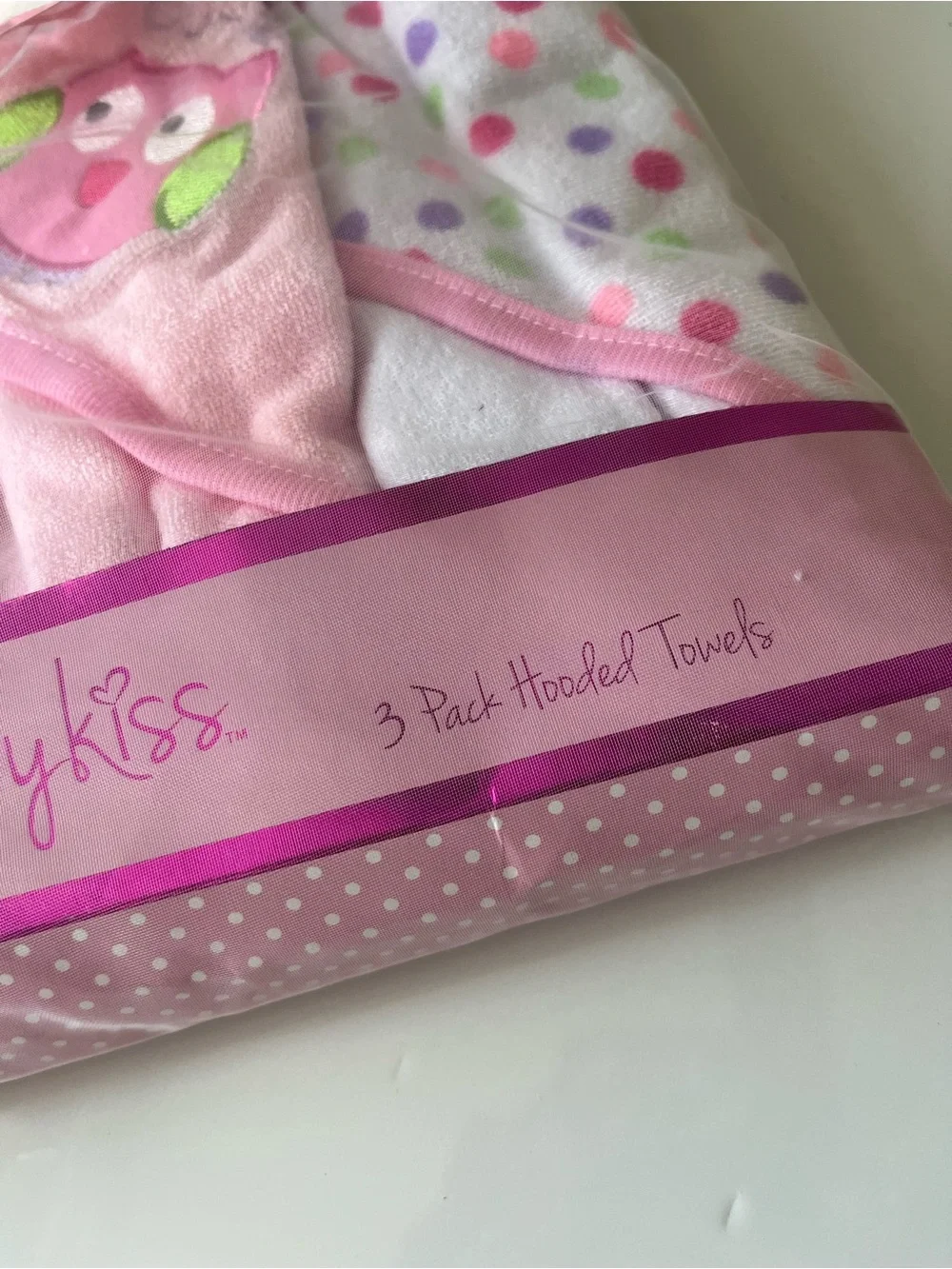 Baby Kiss • NWT Pink Hooded Baby Hooded Towels - 3 Pack